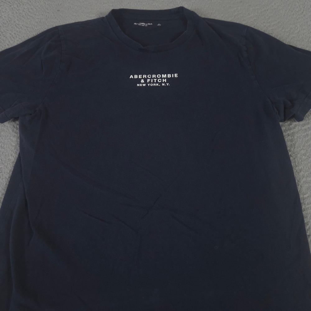 Abercrombie & Fitch Top Womens Large Navy Soft A&F Tee T-Shirt Graphic Logo Crew